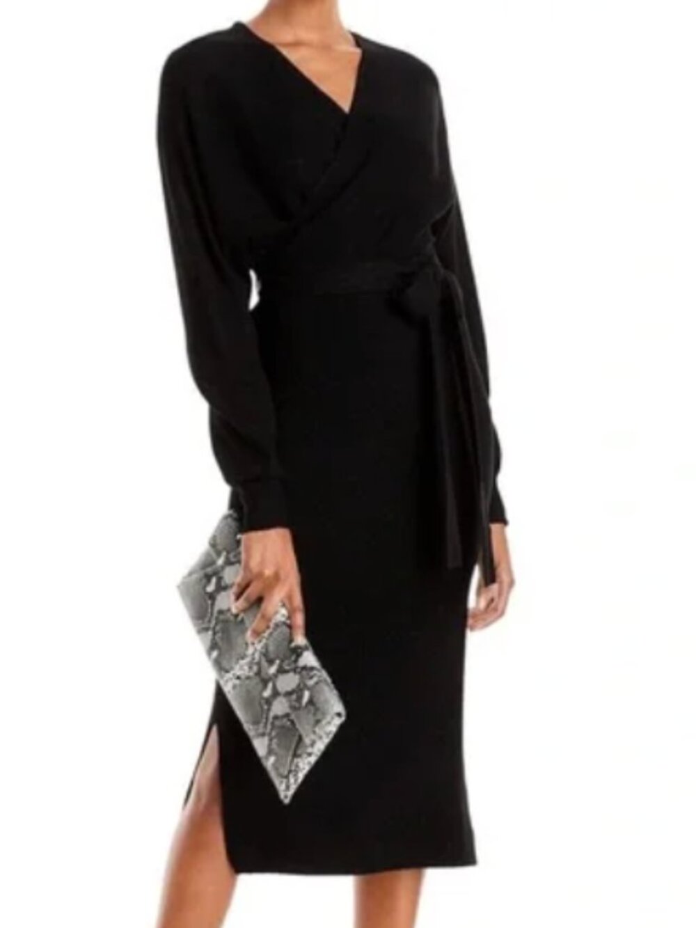 Aqua V Neck Sweater Dress